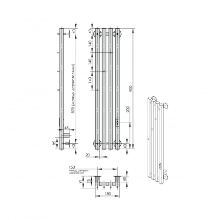 Фото электрический полотенцесушитель indigo  style 3 pro 90/18 lspre90-18gfmrt