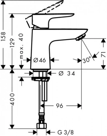 Фото смеситель для раковины hansgrohe talis e 71706000