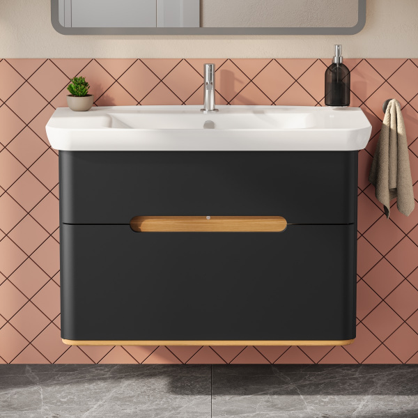Фото тумба с раковиной vitra sento 100 см 60838