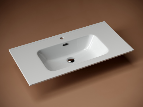 Фото раковина накладная ceramicanova element 91 см, цвет: белый cn7002