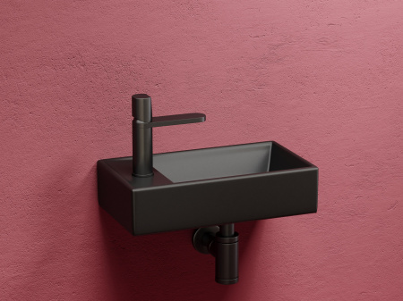 Фото раковина подвесная ceramicanova element 41.7 см, цвет: черный cn6051rmb