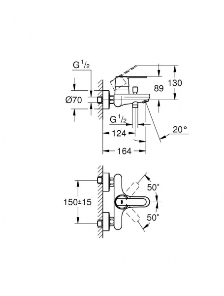 Фото смеситель для ванны grohe quickfix get 32887000
