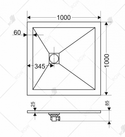 Фото поддон rgw st-0100w 100x100 см 16152010-01