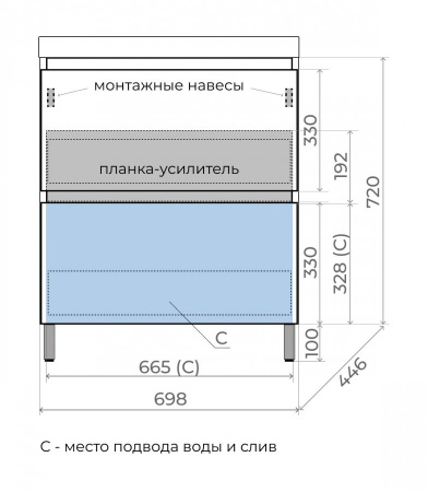 Фото тумба под раковину style line манхэттен 70 см лс-00002374