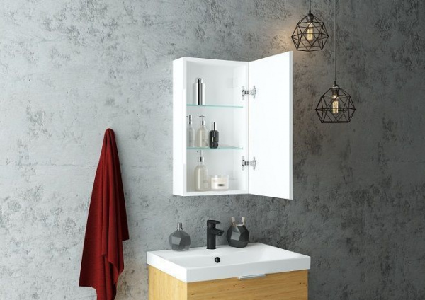 Фото зеркальный шкаф art&max elegant 35 см am-tec-350-650-1d-r-ds-f