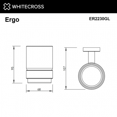 Фото стакан подвесной whitecross ergo er2230gl, цвет: золото