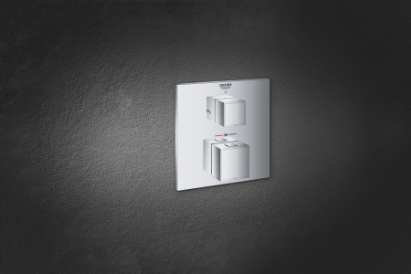 Фото встраиваемый термостатический смеситель для ванны grohe grohtherm cube 24154000