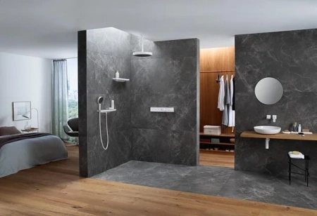 Фото термостатический смеситель для душа hansgrohe rainselect 15381700