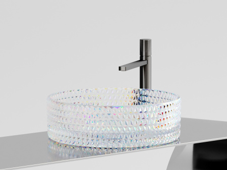 Фото раковина накладная ceramicanova cristal 36 см, цвет: неон cn6059