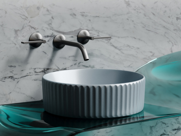 Фото раковина накладная ceramicanova element 36 см, цвет: серый cn6057mhl