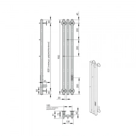 Фото электрический полотенцесушитель indigo style 3 pro 90/13 lspre90-13gfmrt