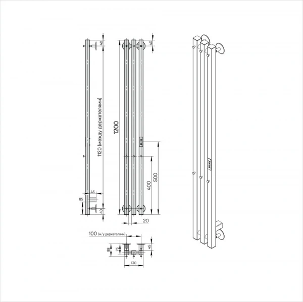 Фото электрический полотенцесушитель indigo style 4 pro 120/18 lspre120-18gfmrt