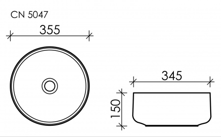 Фото раковина накладная ceramicanova element 35.5 см, цвет: белый cn5047