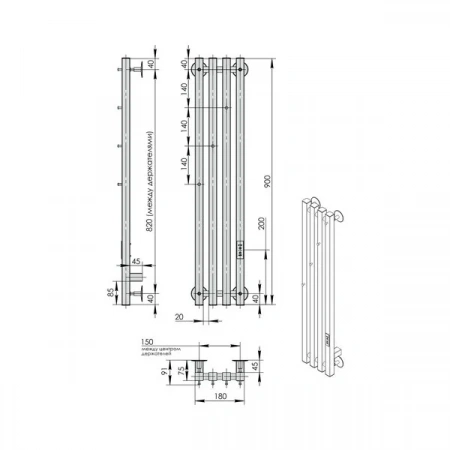 Фото электрический полотенцесушитель indigo  style 3 pro 90/18 lspre90-18gfmrt