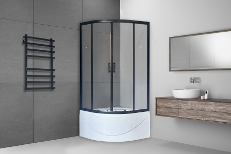 Фото душевое ограждение royal bath bk rb100bk-t-bl 100x100 см