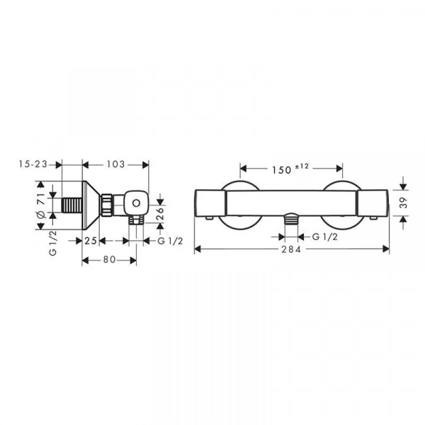 Фото термостатический смеситель для душа hansgrohe ecostat universal 13122000_otu