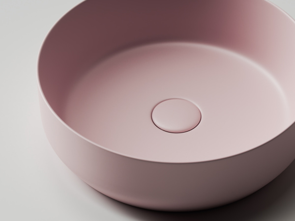 Фото раковина накладная ceramicanova element 39 см, цвет: розовый cn6022mp