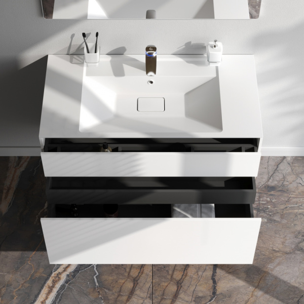 Фото тумба под раковину am.pm inspire v2.0  100 см цвет: белый m50afhx1003wm