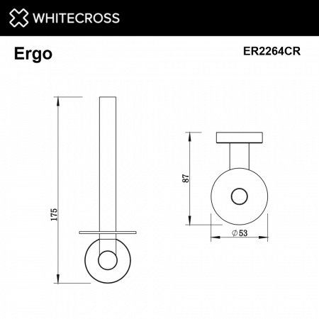 Фото держатель для туалетной бумаги whitecross ergo er2264cr, цвет: хром