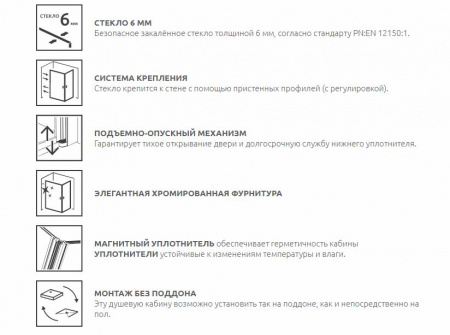 Фото душевое ограждение radaway almatea pdd 90x90 см 30502-01-05n