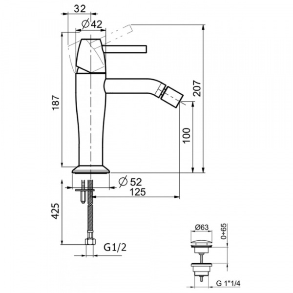 Фото смеситель для биде webert opera moderna, цвет: хром oe840102015