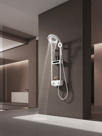 Фото душевая стойка aquame aqm8004w, цвет : белый
