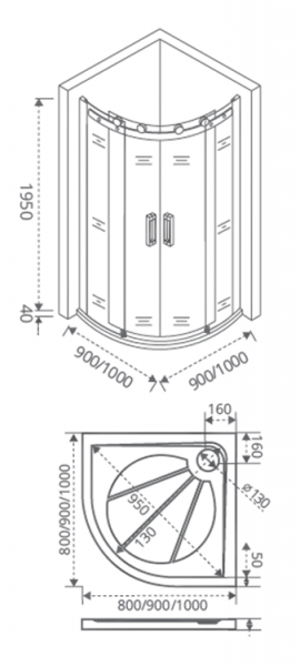 Фото душевое ограждение good door galaxy r-td-100-c-ch 100 см гл00009