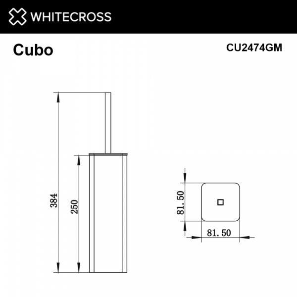 Фото ершик напольный whitecross cubo cu2474gm, цвет: оружейная сталь