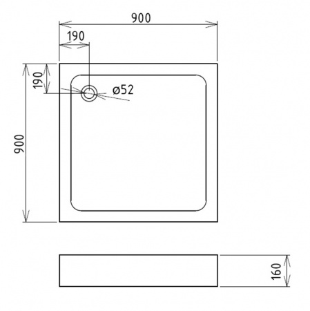 Фото поддон акриловый gemy 90x90 см st17t