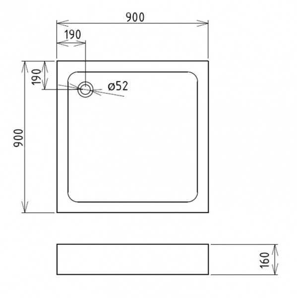 Фото поддон акриловый gemy 90x90 см st17t
