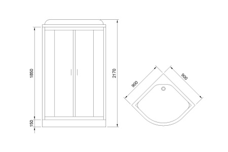 Фото душевая кабина royal bath нк rb90hk5-bt-ch 90x90 см