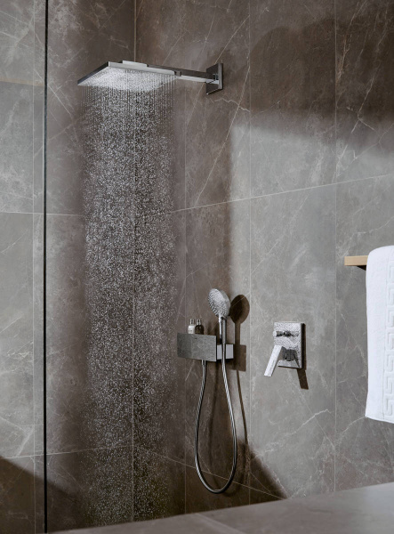 Фото верхний душ с держателем hansgrohe raindance e 300 air 1 jet 26238000