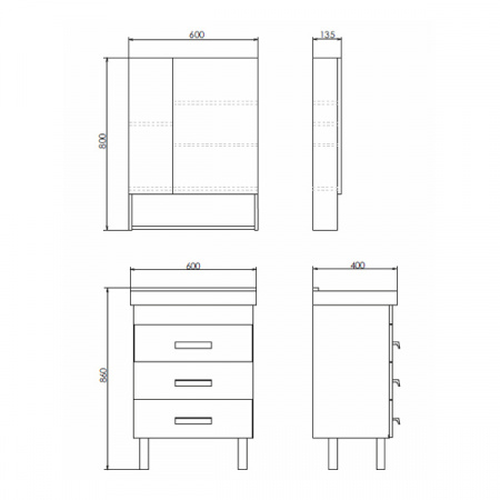 Фото тумба с раковиной comforty никосия 60 см 00-00011160