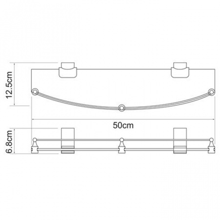 Фото полка стеклянная wasserkraft leine k-5044white