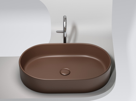 Фото раковина накладная ceramicanova element 60.8 см, цвет: коричневый cn6048mdb
