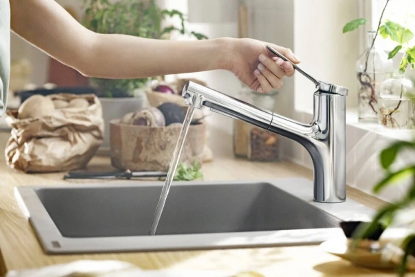 Фото смеситель для кухонной мойки hansgrohe zesis 74810000