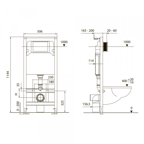 Фото инсталляция для унитазов с панелью смыва tece spring base s401110