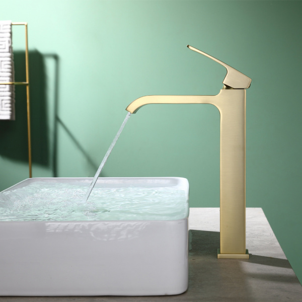 Фото смеситель для раковины raglo цвет: сатин золотой r02.15.03