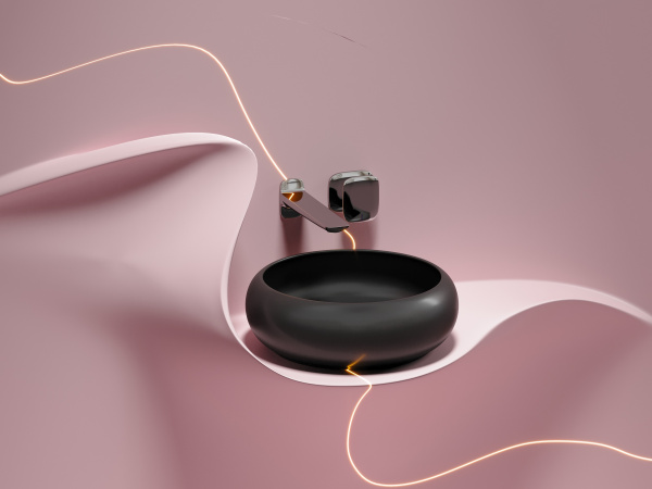 Фото раковина накладная ceramicanova element 36 см, цвет: черный cn6050mb