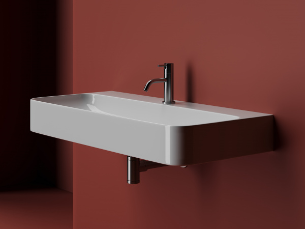 Фото раковина подвесная ceramicanova aura 100 см, цвет: белый cn2007