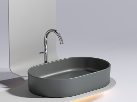 Фото раковина накладная ceramicanova element 60.8 см, цвет: антрацит cn6048mdh