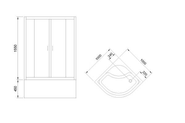 Фото душевое ограждение royal bath bk rb100bk-c 100x100 см