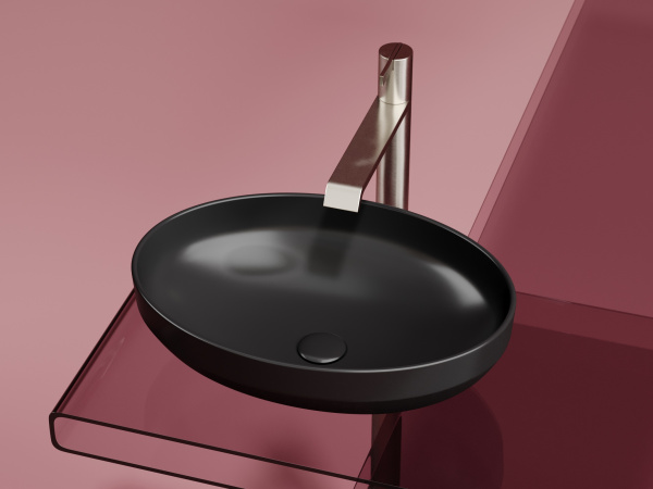 Фото раковина накладная ceramicanova element 50.2 см, цвет: черный cn6056mb