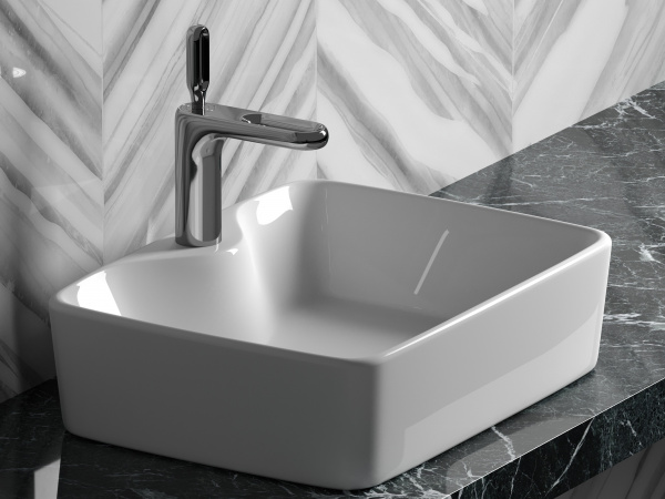 Фото раковина накладная ceramicanova element 48 см, цвет: белый cn6033