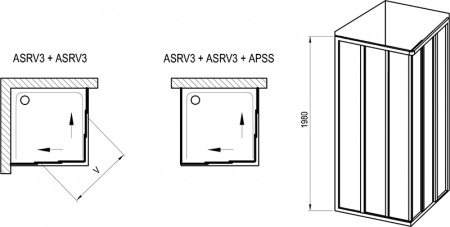 Фото душевое ограждение ravak supernova asrv3-75 75x75 см 15v303r2z1