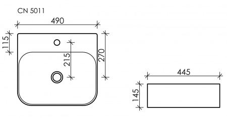 Фото раковина накладная ceramicanova element 49 см, цвет: белый cn5011