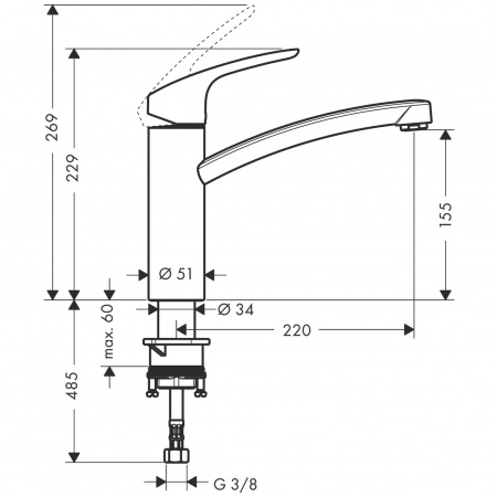 Фото смеситель для кухни hansgrohe focus 31806000