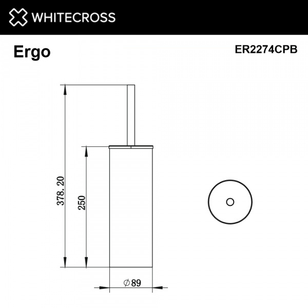 Фото ершик напольный whitecross ergo er2274cpb, цвет: медь брашированная