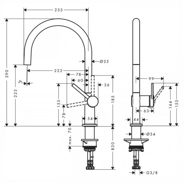 Фото смеситель для кухонной мойки hansgrohe talis 72843670