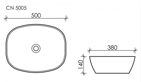 Фото раковина накладная ceramicanova element 50 см, цвет: белый cn5005